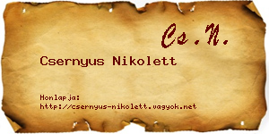 Csernyus Nikolett névjegykártya