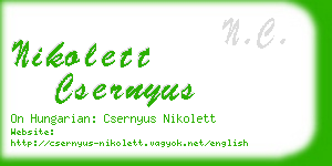 nikolett csernyus business card
